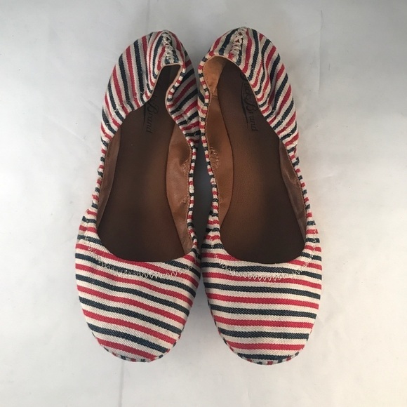 Lucky Brand Red White and Blue Erin Flats - Picture 1 of 6